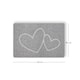 image 2 of Embossed Spaghetti Anti Slip Shower Mat - Double Heart - 60cm x 40cm | Grey | Grey | Rectangular 60x40cm
