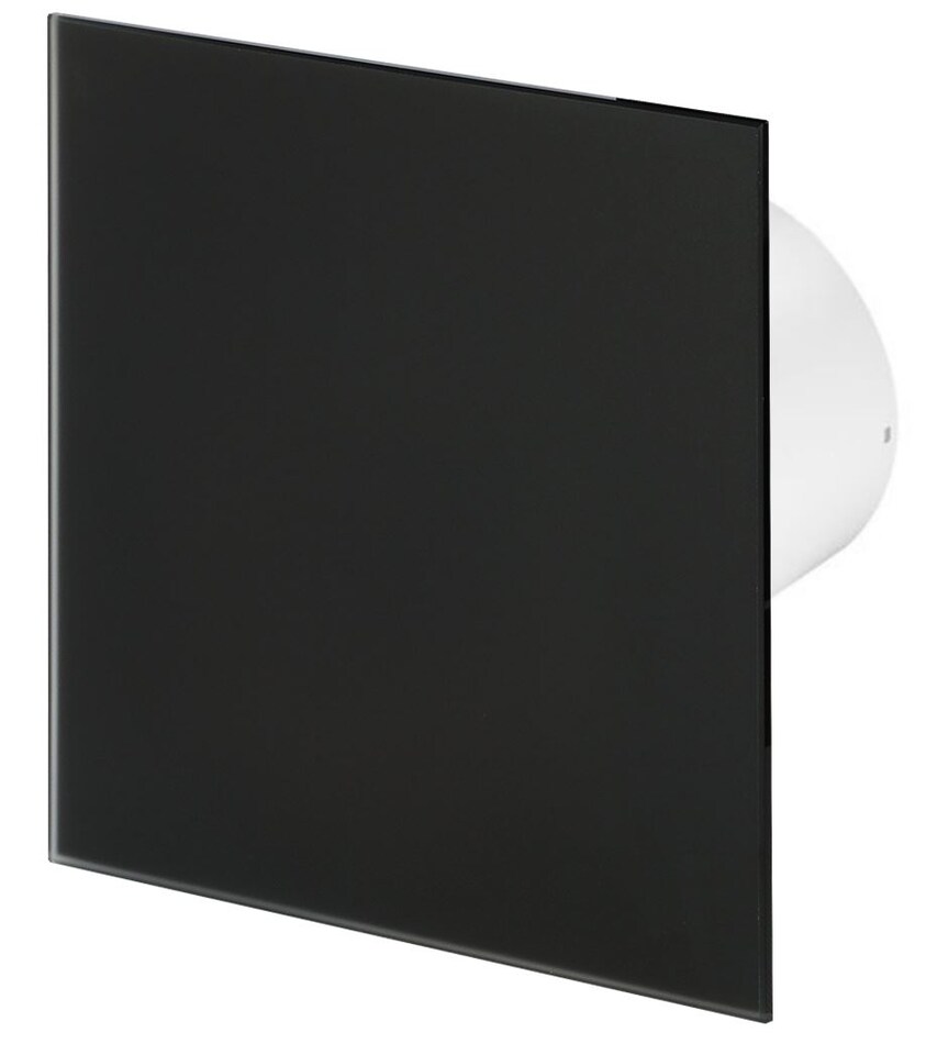 image 1 of 125mm Standard Extractor Fan Matte Black Glass Front Panel TRAX Wall Ceiling Ventilation