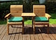 image 2 of Twin Companion Set Straight with Cushions - W160 x D74 x H98 - Fully Assembled - Green