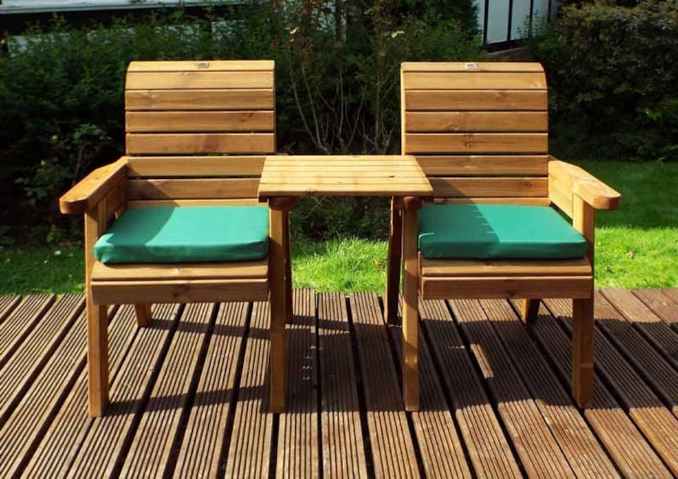 image 1 of Twin Companion Set Straight with Cushions - W160 x D74 x H98 - Fully Assembled - Green