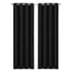 image 1 of Marlow 2x Blockout Curtains Panels 3 Layers Eyelet Room Darkening 117x183cm Black | Black