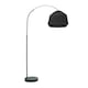 image 3 of ValueLights Louis Black Arched Curved Floor Lamp with Black Rope Dome Lamp Shade and LED Bulb