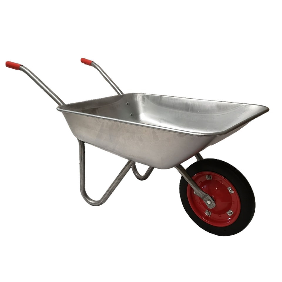 image 1 of 65 Litre 60kg Capacity Galvanised Samuel Alexander Metal Garden Wheelbarrow with Solid Puncture Proof Tyre