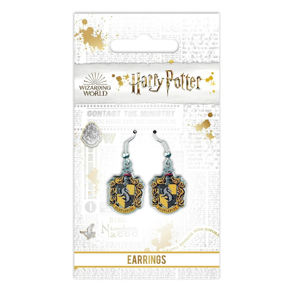 image 1 of Harry Potter Hufflepuff Crest Earrings WE0024