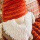image 2 of OHS Autumnal Halloween Gonk Pumpkin Ghost Ghoul Boo Matte Velvet Boucle Filled Decor Scatter Bed Chair Sofa Cushions Multi | Rust/Beige Gonk | 25cm