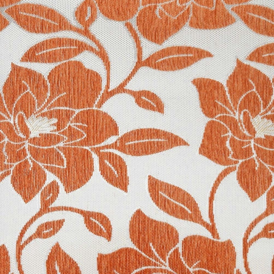 image 1 of Peony Chenille 45cm x 45cm Orange Cushion Set of 4 | Orange | Cream | 45cm x 45cm x 10cm | 4