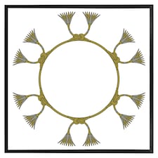 Ancient egyptian lotus motifs (Picture Frame) Black | XS
