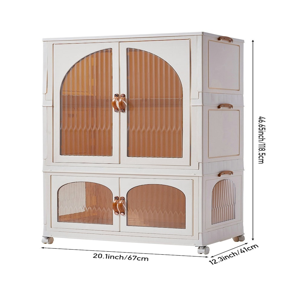 image 1 of Living and Home Foldable Wardrobe and Storage Box Organizer for Kids Room