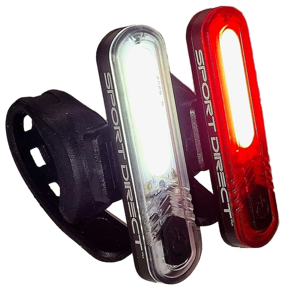 image 1 of Sport Direct Superbright 130 Lumens Front/Rear Bike USB Rechargeable Set