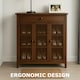 image 8 of Large 4 Tier Wooden Shoe Storage Cabinet Organiser Brown Brown | One Size