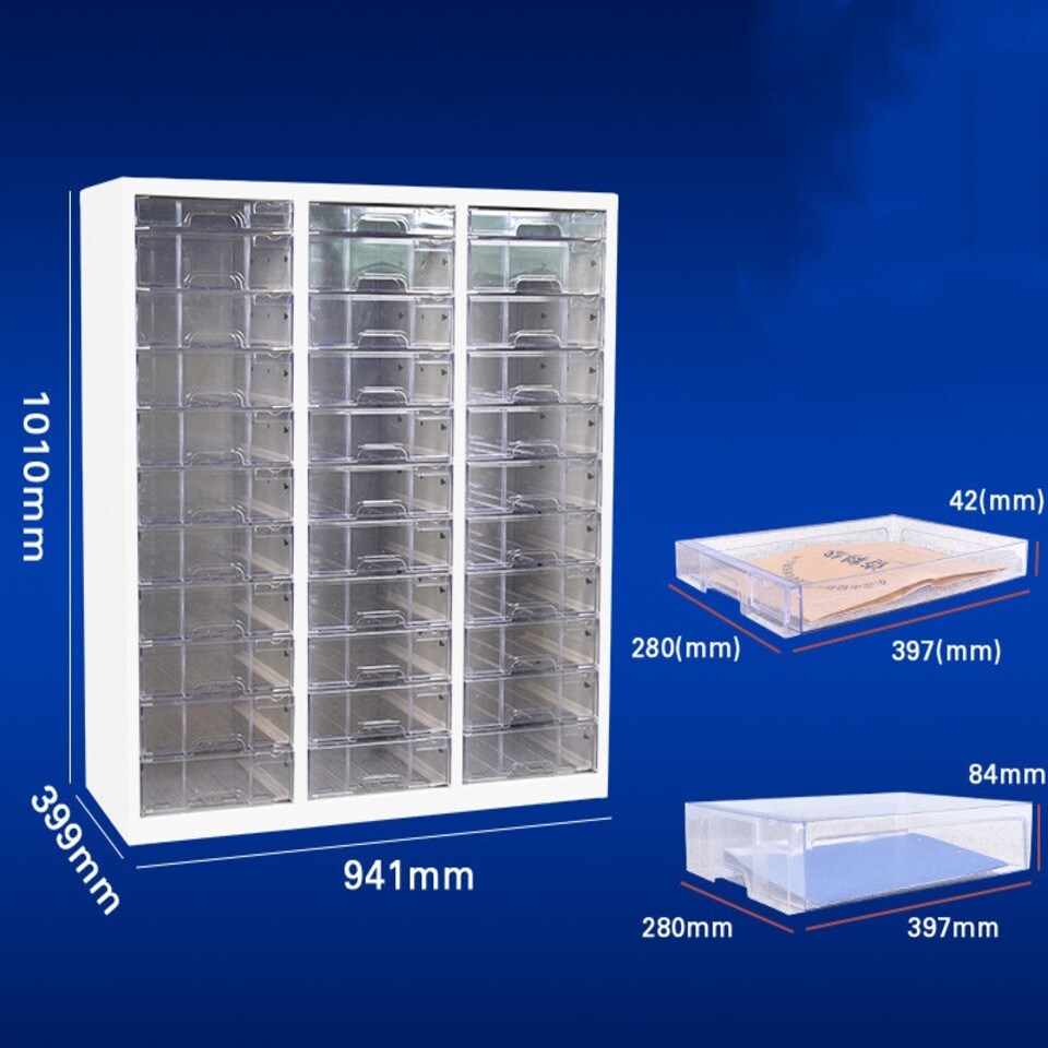 image 1 of 33 Clear Box Drawers Metal Cabinet
