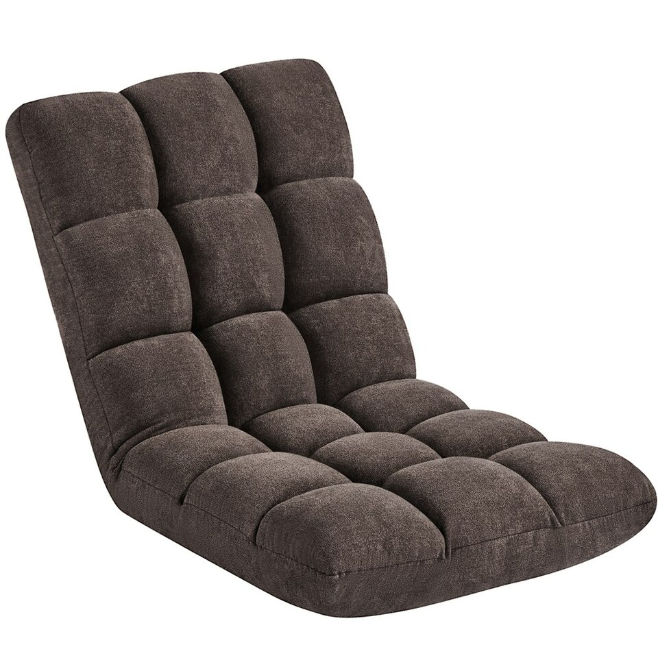 image 1 of Yaheetech Lazy Sleeper Recliner with 14 Adjustable Positions and Backrest Brown