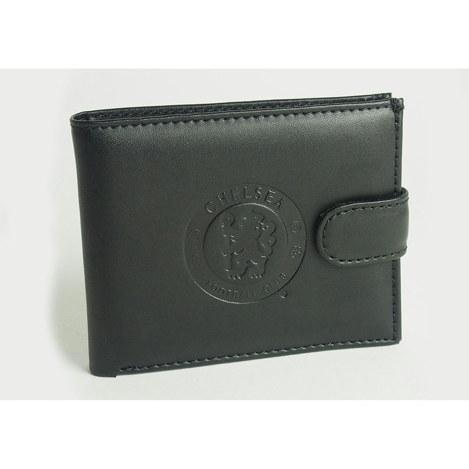 image 1 of Chelsea FC Crest Leather Wallet - Black - One Size