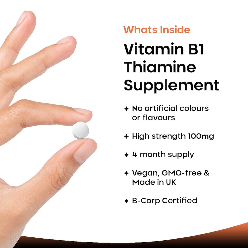 image 1 of Vitamin B1 Tablets Thiamine Supplement High Strength 100mg