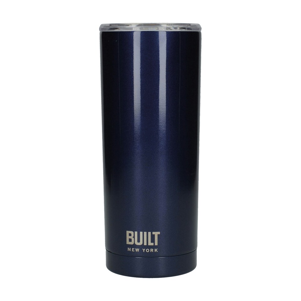 image 1 of BUILT Double Walled 740ml Water Bottle and 590ml Double Walled Travel Mug Set - Midnight Blue Blue | ONE SIZE