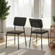 image 7 of Set of 4 Sheldon Velvet Chairs Grey | Grey Boucle