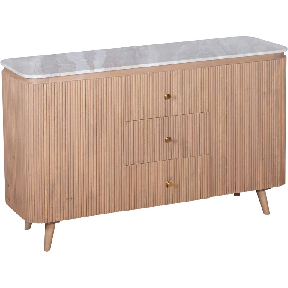image 1 of Bundi Natural Marble & Wood Extra Large Sideboard Brown