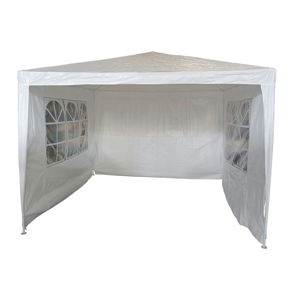 image 1 of Oypla 3m x 3m White Waterproof Garden Gazebo Marquee Awning Tent