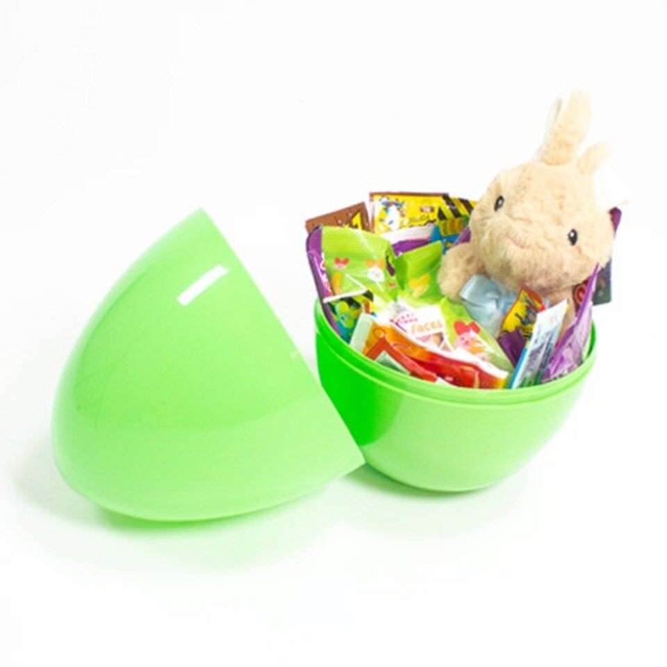 image 1 of Green Extra Large Jumbo Plastic Refillable Easter Egg