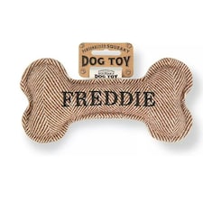 History & Heraldry Pre-Personalised Squeaky Bone Dog Toy - Freddie