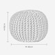 image 6 of Homescapes Grey Macrame Knitted Pouffe - 35 x 40 cm