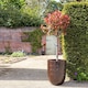 image 1 of Primrose Textured Glazed Terracotta Planter In Glossy Coffee Brown 50cm