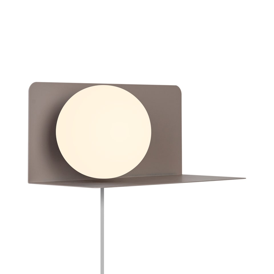 image 1 of Nordlux Lilibeth Indoor Wall Light Brown Metal Sensor E14 Shelf - Plug In or Mains Powered , IP20 | Brown | Brown