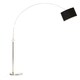 image 3 of Interiors by Premier Nickel Finish Floor Lamp, Arched Metal Frame with Black Shade, Modern Tall Standing Lamp for Living Room Black