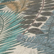 Fern Foliage Wallpaper in Multicolour on Beige Multi