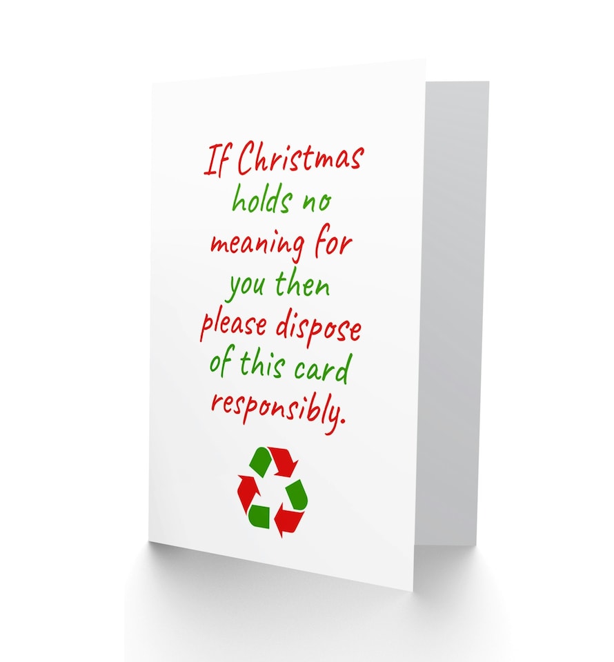 image 1 of Recycle This No Meaning Merry Festive Funny Christmas Card