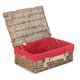 image 5 of 35cm Antique White Wash Split Willow Wicker Picnic Basket with Lining Grey | Grey | One Size