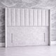 image 2 of Superking 6FT Floorstand Crush Velvet Silver Panel Wing Headboard 54inch