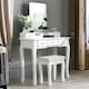 image 6 of 5 Drawer White Dressing Table With Mirror And Stool White