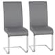 image 1 of Yaheetech  Set of 2 Dining Chairs Faux Leather Chairs with Metal Legs Grey | Light Grey