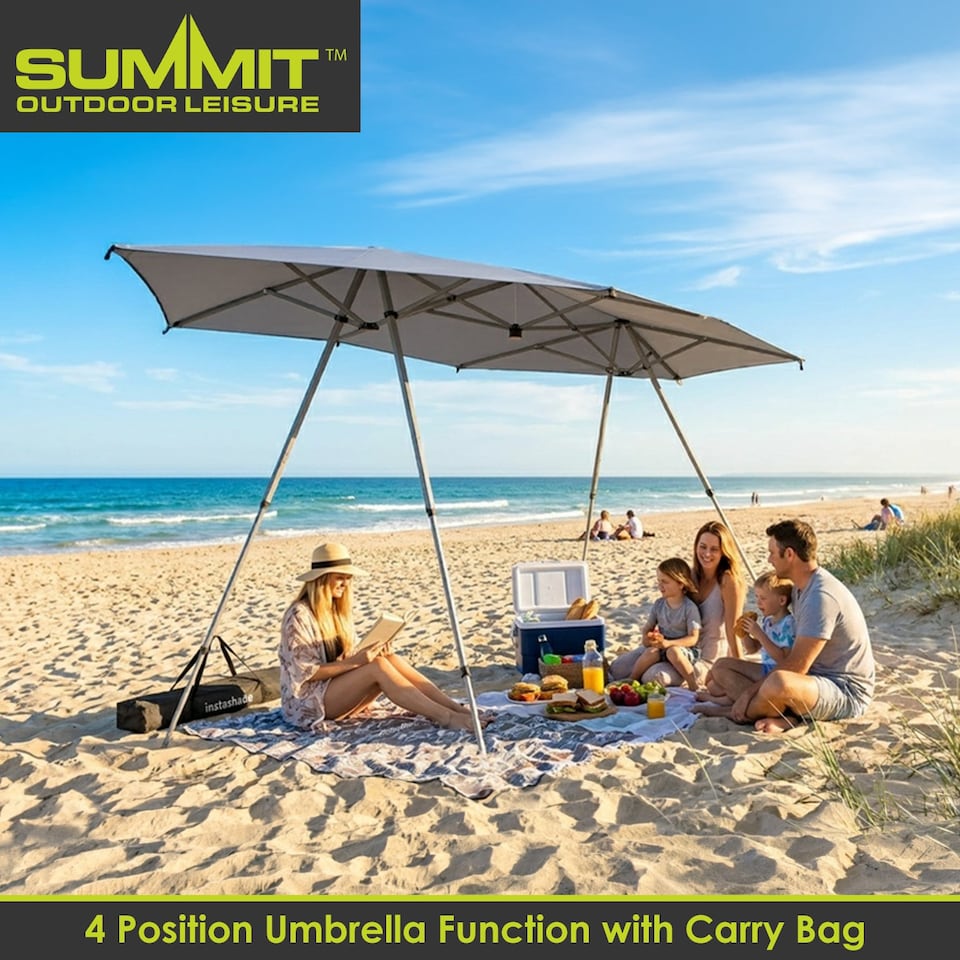 image 1 of vfm-estore Sun Shade - 4-8 Person - Cooling Fabric - 4-Position Adjustable - White