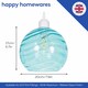 image 5 of Modern Designer Teal Circular Ribbed Glass Non Electric Pendant Lamp Shade | Blue