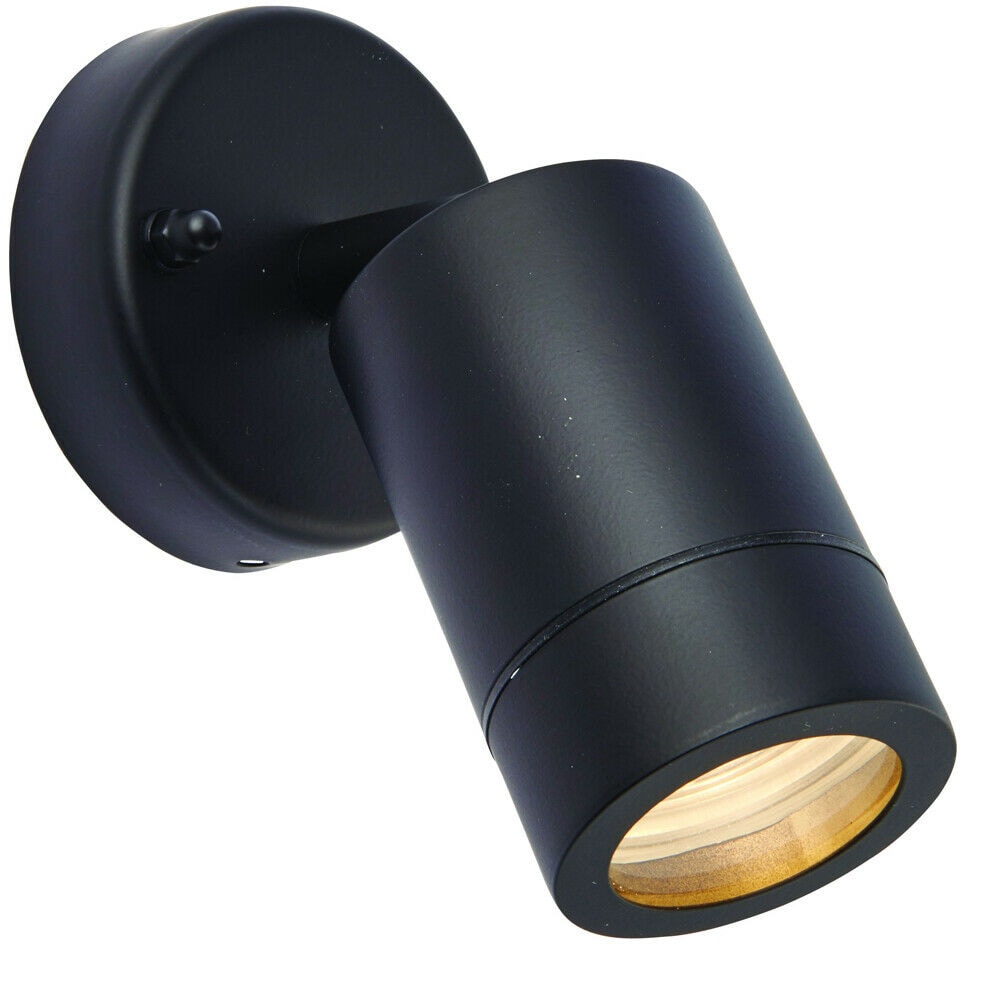 Loops IP44 Outdoor Adjustable Spotlight Matt Black GU10 Dimmable Accent Downlight