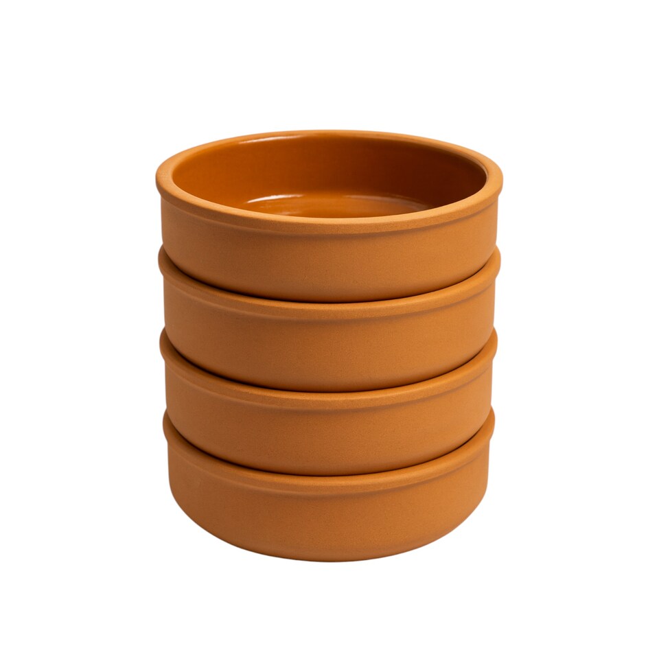 image 1 of TheOwnas Terracotta Tapas Bowls. (14.5cm, 450ml) Ovenproof Serving Bowls for Meze Salads and Side Dishes.