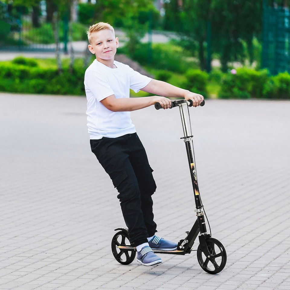 image 1 of HOMCOM Foldable Kick Scooter for Kids w/ Adjustable Height, Break, Big Wheels