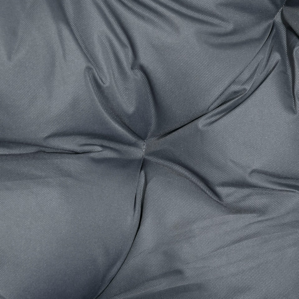 image 1 of Outsunny Folding Rattan Egg Chair, Freestanding Basket Chair with Cushion, Bottle Holder Bag for Outdoor or Indoor, Grey