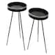 image 3 of Interiors by Premier Modern Monochrome Set of 2 Side Tables, Round Wooden Tables with Raised Edges, Sleek Black Tables