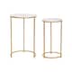 image 4 of Set of 2 tables Home ESPRIT Golden Metal Marble 40 x 40 x 64 cm