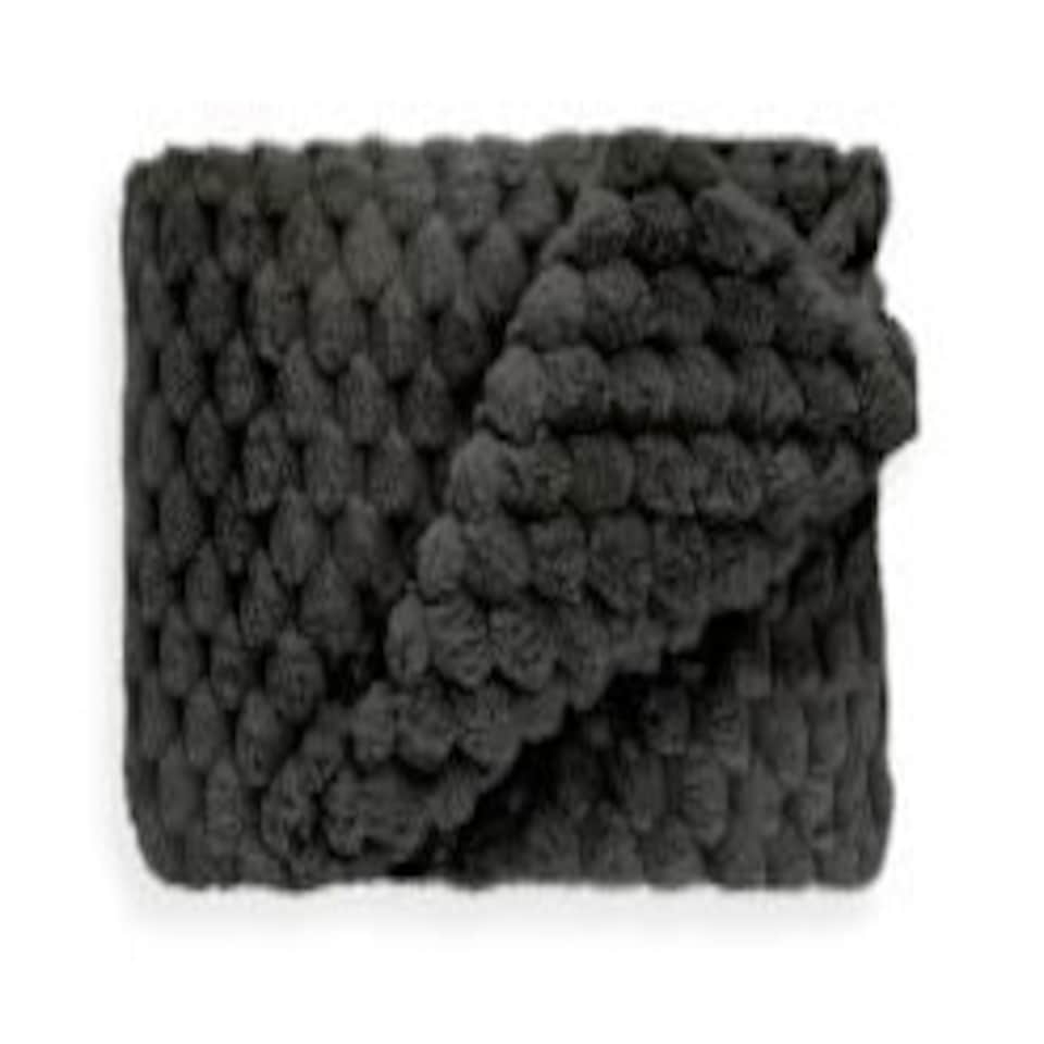 image 1 of Leah Collection Deluxe Throw in Black (50" x 60")