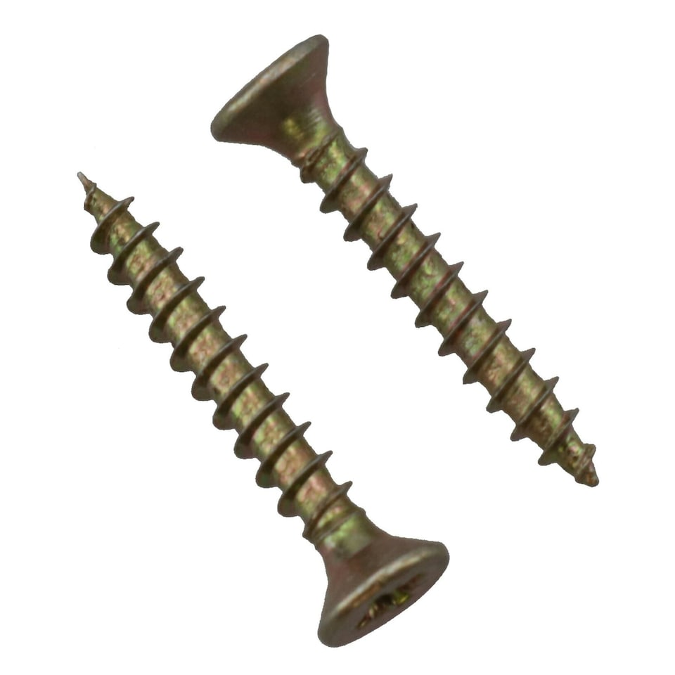 image 1 of 3mm x 20mm Countersunk Wood Chipboard Screw Fasteners PZ1 Drive 60pc