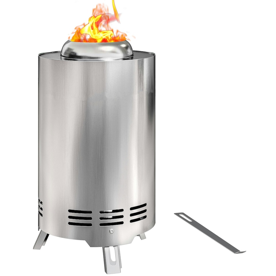 image 1 of Outsunny Stainless Steel Smokeless Wood Burning Firepit Garden Fire Pit