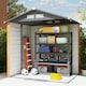 image 9 of Outsunny 6.5 x 5ft Garden Shed, Metal Storage Tool House Gardening Tool Storage with Shutter Vents, Brown and Grey