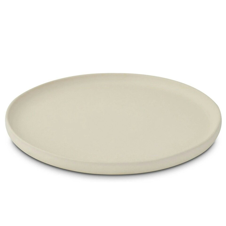 image 1 of Curateology LoHo Set of 4 Stoneware Dinner Plates 26cm - Reactive Glaze Ivory