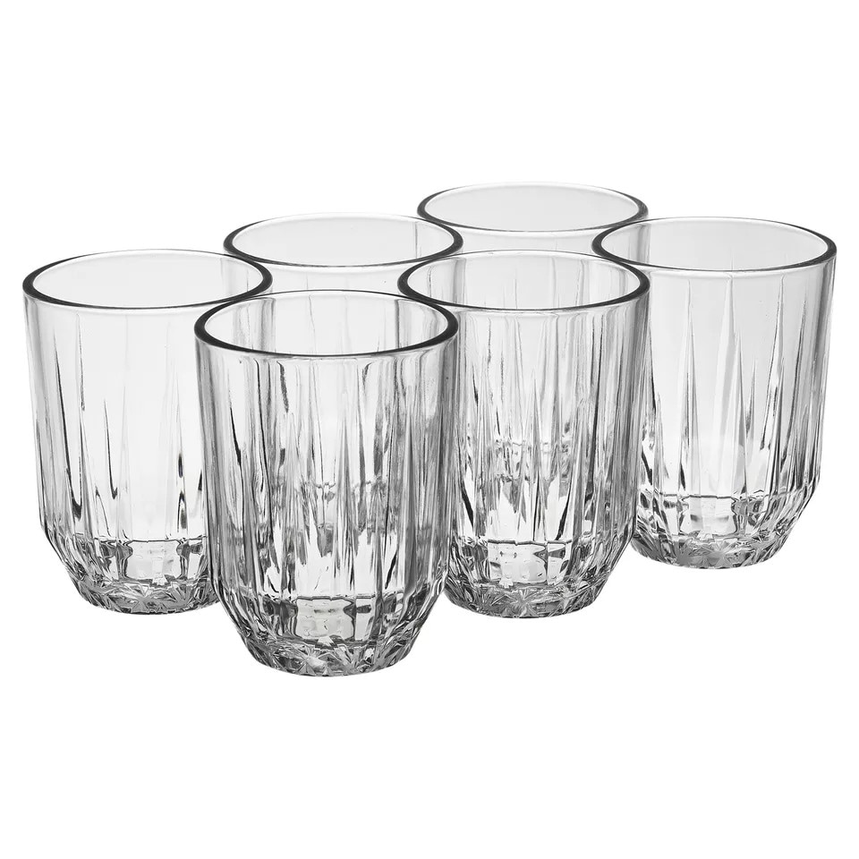 image 1 of 6-Pcs Pasabahce Highball Fluted Drinking Glass Tumblers - 250ml