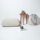 image 6 of Homescapes Natural Square Cotton Knitted Pouffe Floor Cushion | Cream | 70 x 20 cm