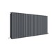 image 1 of Lucia Square Horizontal Double Panel Radiator, 600 x 1398mm Anthracite | Grey | Anthracite | 1